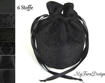Trachtenbeutel, Dirndltasche, Trachten Tasche, schwarz, Wiesn Tasche,Oktoberfest,Pompadour Beutel, Taft Beutel,Tasche edel,Landhaus, Tracht