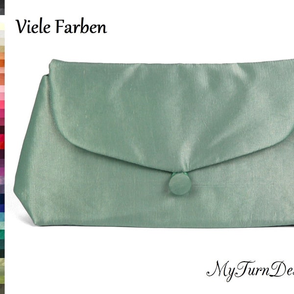 Mintgrüne Abendtasche, kleine Tasche mintfarben, kleine Abendtasche, Clutch, mintgrüne Clutch, Handtasche, mintgrün,Taft, festlich, schlicht
