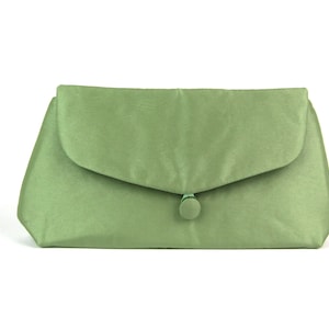 grüne Abendtasche, Clutch, Handtasche, klein, schlicht, Taft, dunkelgrün, grün, olivgrün, festlich, elegant, Clutch, Tasche Taft, Hochzeit Apfelgrün