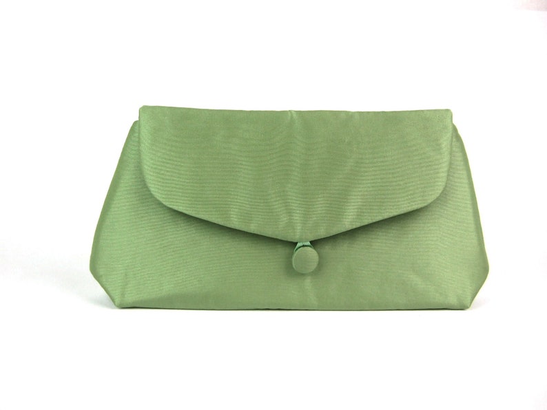 grüne Abendtasche, Clutch, Handtasche, klein, schlicht, Taft, dunkelgrün, grün, olivgrün, festlich, elegant, Clutch, Tasche Taft, Hochzeit Apfelgrün