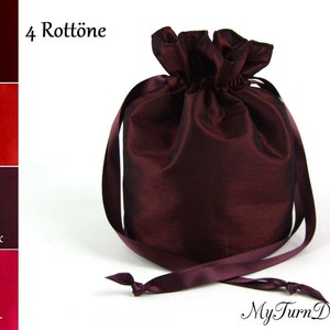 Reticule, Pompadour, Abendtasche, rot, bordeauxrot, Tanzball, Trauzeuge, festlich, Hochzeit, Dirndltasche, Oktoberfest, Beuteltasche