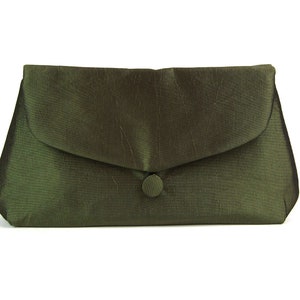 grüne Abendtasche, Clutch, Handtasche, klein, schlicht, Taft, dunkelgrün, grün, olivgrün, festlich, elegant, Clutch, Tasche Taft, Hochzeit Olivgrün