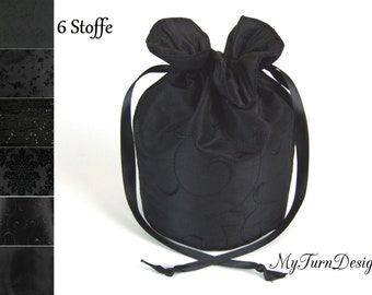Traditional bag, dirndl bag, reticule, historical costume, dance ball, gothic, wedding, bridesmaid, evening bag, pompadour, black