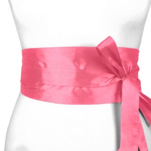 Taffeta belt, wide belt, tie belt, waist belt, festive, pink, obi pink, pink obi, fabric belt, taffeta, XS, S, M, L, XL, XXL, bow Hellpink