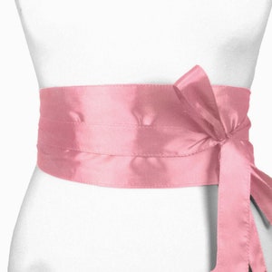 Taffeta belt, wide belt, tie belt, waist belt, festive, pink, obi pink, pink obi, fabric belt, taffeta, XS, S, M, L, XL, XXL, bow Pink