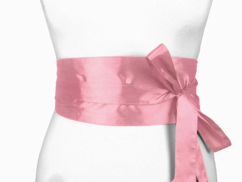 Taffeta belt, wide belt, tie belt, waist belt, festive, pink, obi pink, pink obi, fabric belt, taffeta, XS, S, M, L, XL, XXL, bow Pink