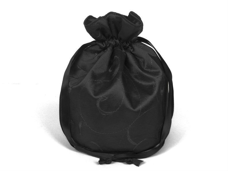 Pompadour, Beutel, Abendtasche, Ridicule, Tanzball, festlich, Brauttasche, Hochzeit, Dirndltasche, Oktoberfest, schwarz, ivory, grau Schwarz