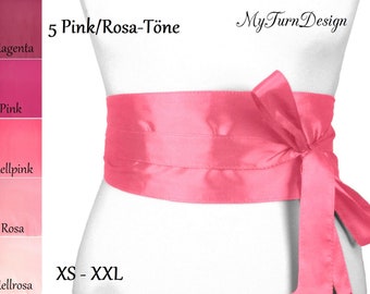 Tie Belt Waist Belt Wide Belt Festive Pink Obi Light Pink Pink Obi Cloth Belt Taffeta XS S M L XL XXL Bowknot