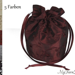 Pompadourbeutel, Abendtasche, Beuteltasche, Handtasche, Trachtentasche, Dirndltasche, historisches Kostüm, Tanzball, festlich, bordeaux, rot