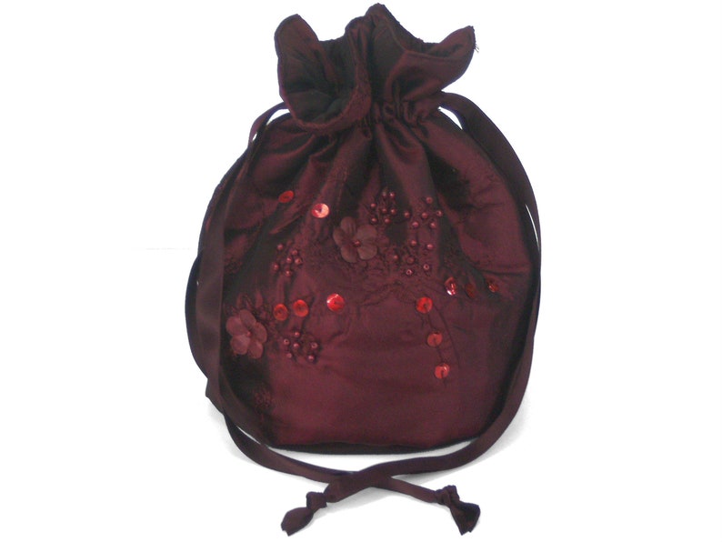 Sac Pompadour, sac de soirée, sac seau, sac à main, sac de costume traditionnel, sac dirndl, costume historique, bal de danse, festif, bordeaux, rouge Perlen