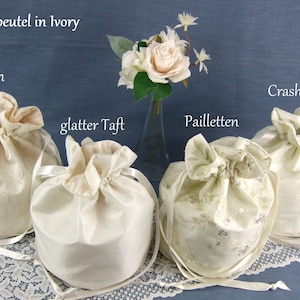 Pompadour, borsa, borsa da sposa, borsa da sposa, borsa da sposa, taffettà, bianco, avorio, crema, semplice, festivo, matrimonio, borsa, avorio immagine 9