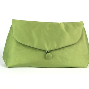 grüne Abendtasche, Clutch, Handtasche, klein, schlicht, Taft, dunkelgrün, grün, olivgrün, festlich, elegant, Clutch, Tasche Taft, Hochzeit Kiwigrün