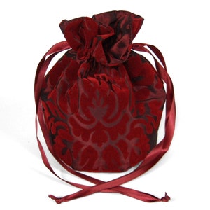 Sac Pompadour, sac de soirée, sac seau, sac à main, sac de costume traditionnel, sac dirndl, costume historique, bal de danse, festif, bordeaux, rouge Ornamentmuster