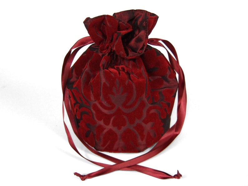 Sac Pompadour, sac de soirée, sac seau, sac à main, sac de costume traditionnel, sac dirndl, costume historique, bal de danse, festif, bordeaux, rouge Ornamentmuster