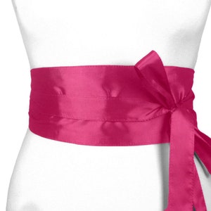 Taffeta belt, wide belt, tie belt, waist belt, festive, pink, obi pink, pink obi, fabric belt, taffeta, XS, S, M, L, XL, XXL, bow Pink