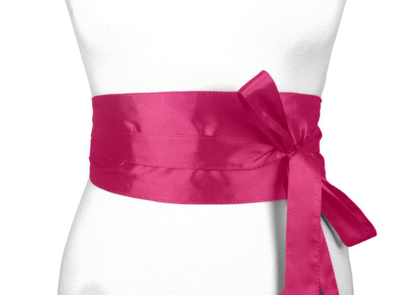 Taffeta belt, wide belt, tie belt, waist belt, festive, pink, obi pink, pink obi, fabric belt, taffeta, XS, S, M, L, XL, XXL, bow Pink