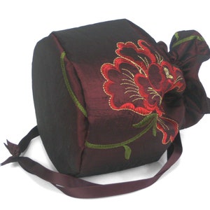 Sac Pompadour, sac de soirée, sac seau, sac à main, sac de costume traditionnel, sac dirndl, costume historique, bal de danse, festif, bordeaux, rouge image 5