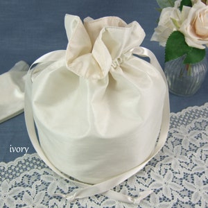 Pompadour, borsa, borsa da sposa, borsa da sposa, borsa da sposa, taffettà, bianco, avorio, crema, semplice, festivo, matrimonio, borsa, avorio Ivory