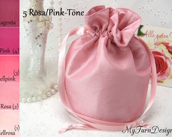 Wedding bag, pompadour bag, taffeta bag, evening bag, wedding bag, bridal bag, pink, romantic, bridesmaid bag, flower girl