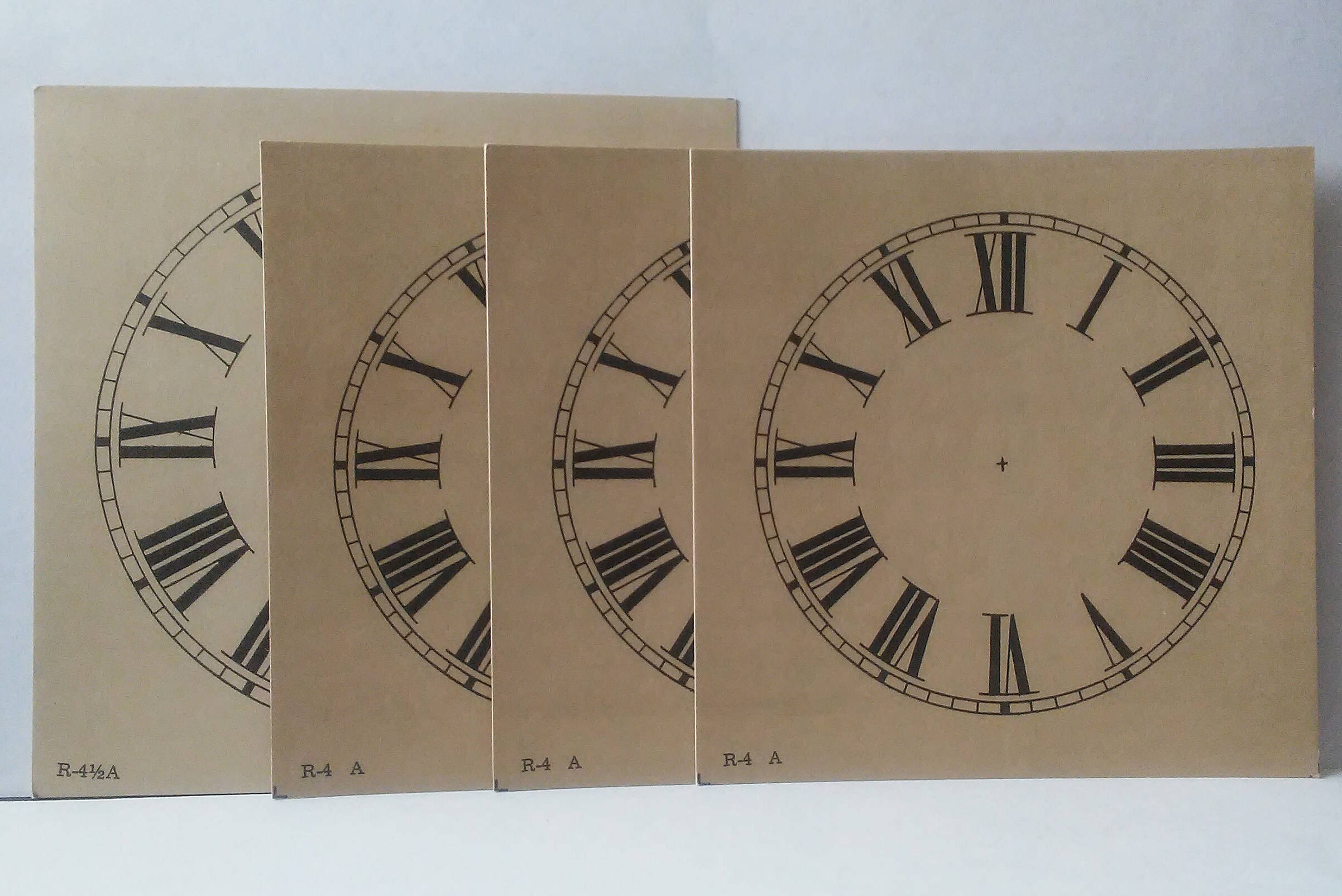 Lot of Four Paper Clock Faces / Vintage NOS Clock Faces / | Etsy