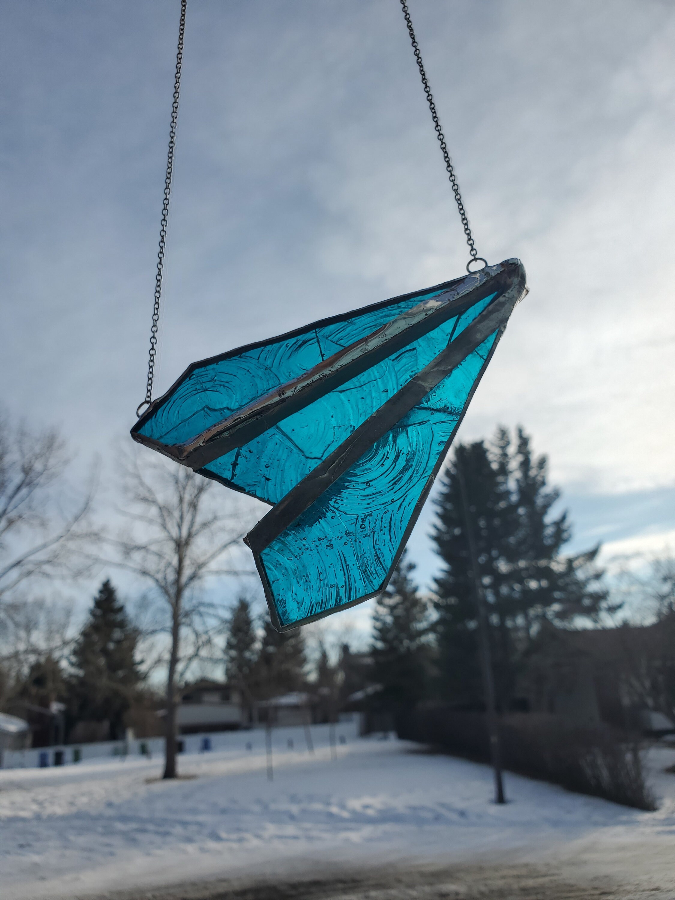 Stained glass paper airplane. Availiable in 3 sizes Etsy