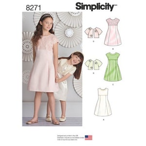 Simplicity Pattern 8271 Child&#39;s and Girls&#39; Dress and Jacket, size (3-6)