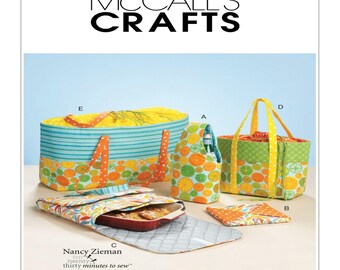 McCalls M6338 Food/Bottle Carriers, Hot Pad and Picnic Totes.