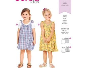 Burda Style sewing pattern 9320, Children's Pinafore Dress, size A(2-3-4-5-6-7) Uncut