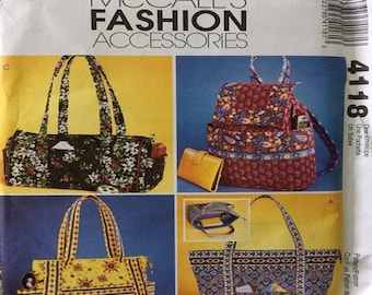 McCall's 4118 Fashion Accessories Pattern. Misses' Handbags.
