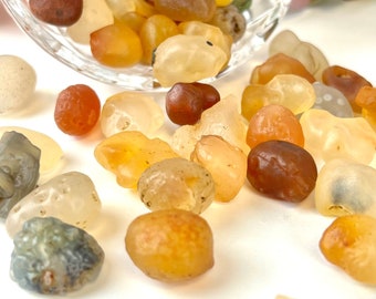Gobi Desert Agate Natural Crystal, Raw Gemstones Naturally Tumbled in Mongolia Desert, Root Chakra Energy Healing - YOU GET ONE