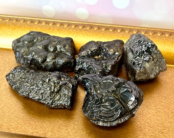 Botryoidal Hematite Raw Crystals - Morocco, 2.3 to 2.9 inches - Rough Gemstones for Root Chakra Energy Healing & Dark Academia Decor