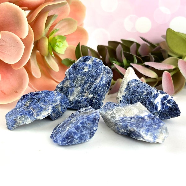 Sodalite Crystal Rough Piece from Brazil, Raw Natural Stone for Rock Collections & Energy Healing Supplies - YOU GET ONE