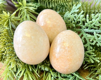 Orange Calcite Crystal Egg - You get one - Natural Stone Carving for New Beginnings, Fertility, and Housewarming Gift