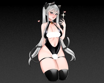 Anime cat girl sticker decal