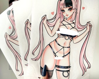 Anime Waifu Big Sticker Decal