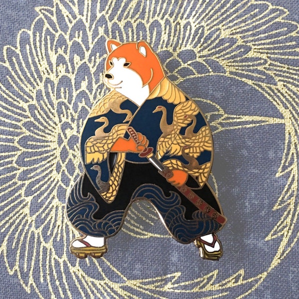 Shiba Inu Samurai Emaille Pin-Shiba Inu-Hund Emaille Pin-Shiba Inu Emaille Pin-Shiba Pin-Hunde Geschenk-Samurai-Japan Emaille Pin-Emaille Pin-Kawaii