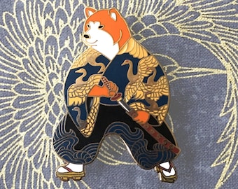 Shiba inu samurai enamel pin-shiba inu-dog enamel pin-shiba inu enamel pin-shiba pin-dogs gift-samurai-japan enamel pin-enamel pin-kawaii