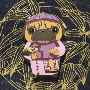 Rich Pug hard enamel pin-dog pin-enamel pin-dogs pin-pug pin-pug-lapel pin-horse fiddle press-rich-silly-chinese-hard enamel pin-dog