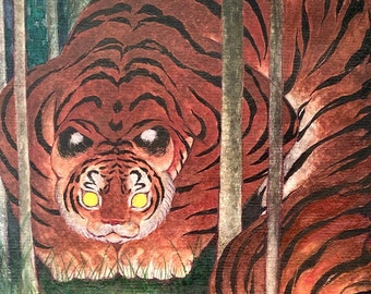 Tiger_Hero_Poster_print_artprint_watercolor_gouache_ink_originalart_illustration_tigerart_tigerdrawing_tigerpainting_tigerlover_artlover