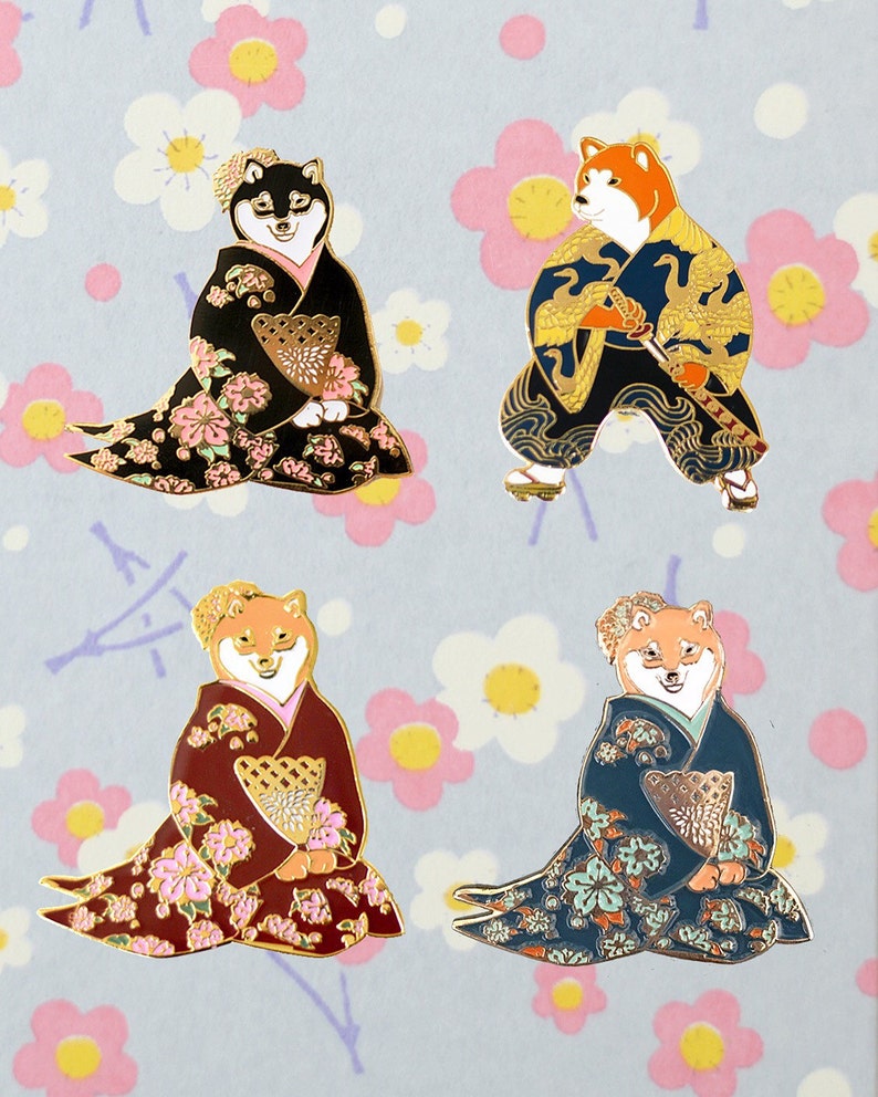 Shiba inu samurai enamel pin-shiba inu-dog enamel pin-shiba inu enamel pin-shiba pin-dogs gift-samurai-japan enamel pin-enamel pin-kawaii image 4