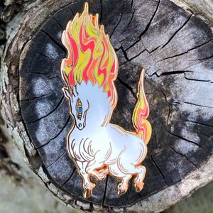 Fire Horse Enamel pin_ enamel pin_ flame horse_ mythology horse_ pegasus_ mythical creature_ fantasy_ flames_ cool_dope_swag_fashion