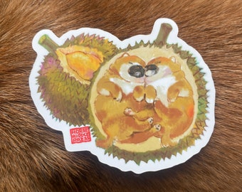 Durian_Puppy_Shiba_Inu_Vinyl_Sticker_original_fruit_dog_cute_doglover_dogart_dogdrawing_shibalover_shibadrawing_shibaart