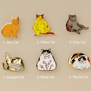 Cat Brooch Pin Badge Enamel Gift Black Guitar Music White Jewellery Cat Lover