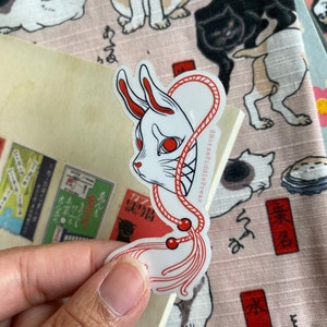 Masque de lapin Vinyl Sticker_Japanese_mask_traditional_illustration_digitaldrawing_drawing_japan_art