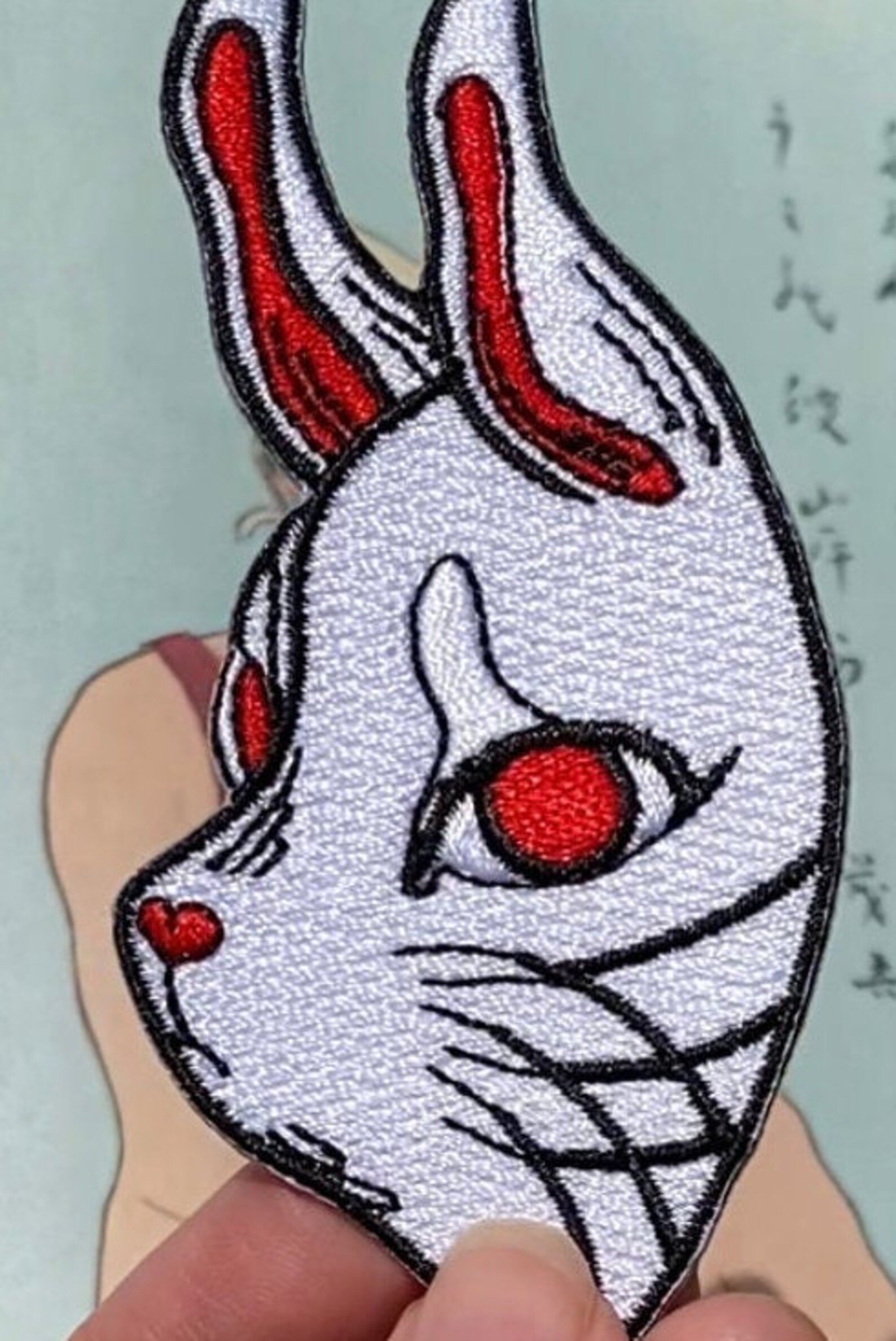 Iron Rabbit Mask Rabbit Mask Iron on Patch_patches_japanese Mask_horsefiddlepress ...