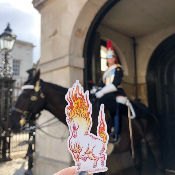 Fire Horse Vinyl Sticker_vinyl sticker_sticker_horse_fire_illustration_original art_drawing_london_ipadpro_clipstidio_digitalart_illo_fierce