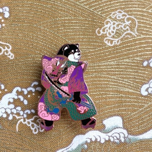 Dragon Samurai Shibainu Pin_shiba inu_dragon kimono_japanese_shibe_samurai_dog_dog enamel pin_dog lover_kawaii_horse fiddle press_tattoo image 2