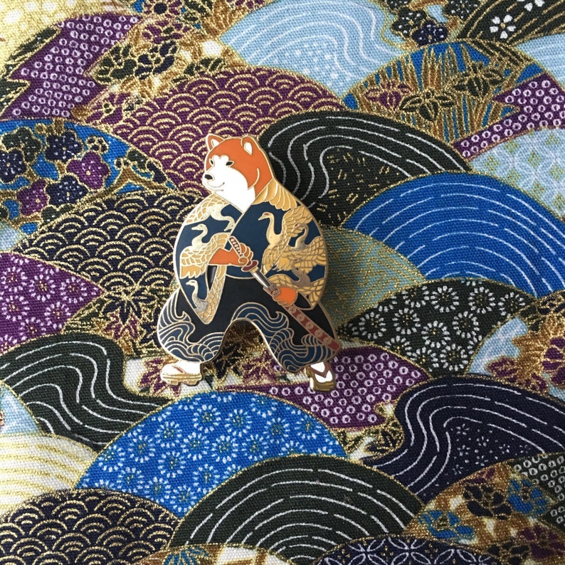 Shiba inu samurai enamel pin-shiba inu-dog enamel pin-shiba inu enamel pin-shiba pin-dogs gift-samurai-japan enamel pin-enamel pin-kawaii image 2