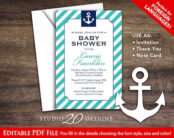 nautical invitation etsy