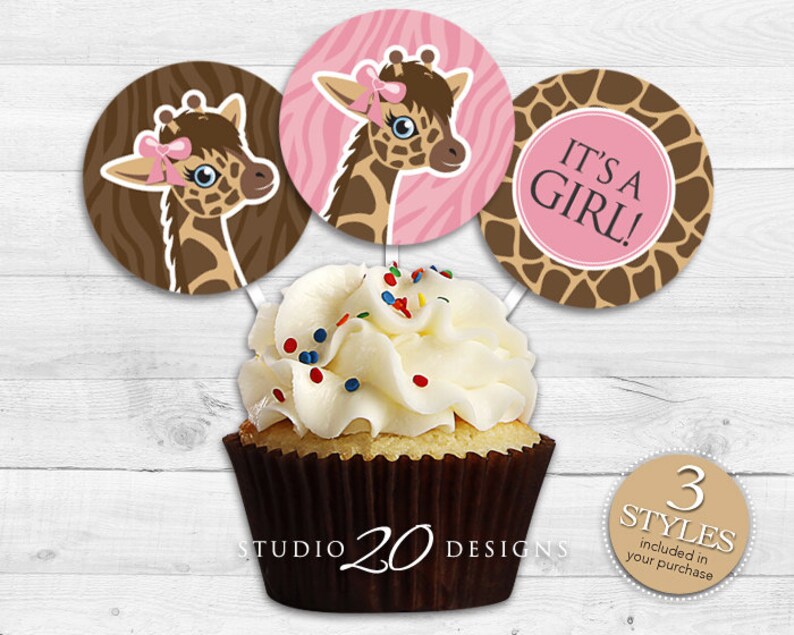 Instant Download Pink Giraffe Cupcake Toppers 2 Giraffe Etsy Instant Download Pink Giraffe Cupcake Toppers 2 Giraffe Etsy